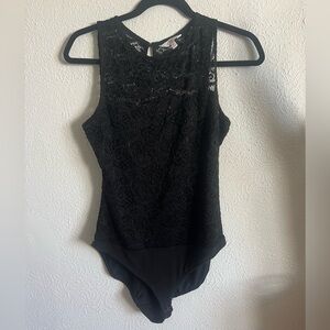Black Lace Sleeveless Bodysuit